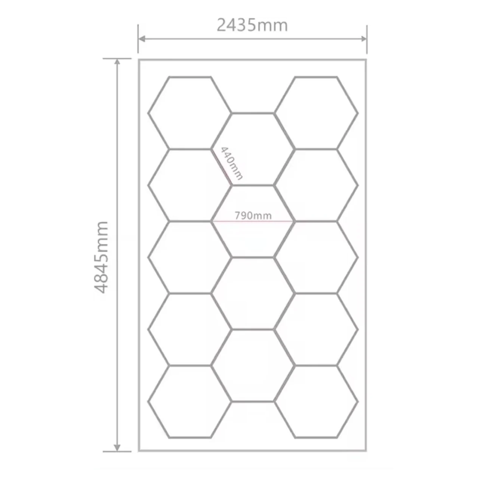 Premium Hexagon | Large 14-Hex Kit with Blue Border